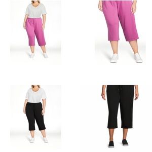 NWT! 2 pairs Terra & Sky Pink & Black Knit Capris Both Plus Sz 2X Sold together.